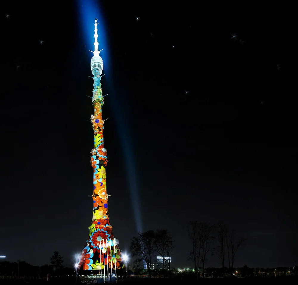 Ostankino Tower Celebrating Victory Day