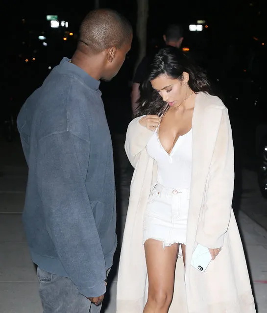 Kim Kardashian and Kanye West out for dinner in New York City, NY on August 30, 2016. (Photo by  Splash News and Pictures)