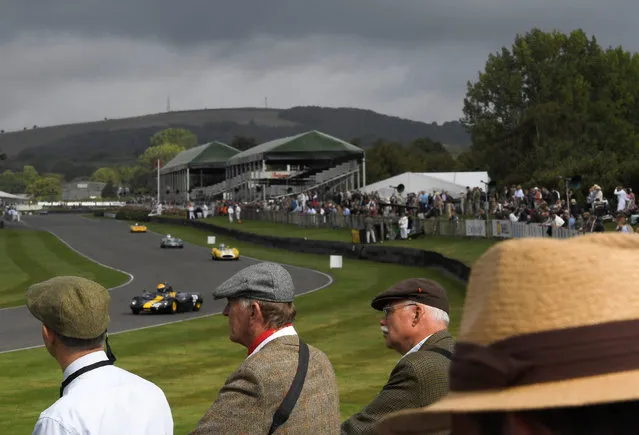 Visitors and car enthusiasts attend the annual Goodwood Revival historic motor racing festival, celebrating a mid-twentieth century heyday of the racing circuit, near Chichester in south England, Britain, September 9, 2016. (Photo by Toby Melville/Reuters)