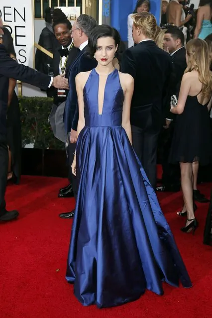 Actress Julia Goldani Telles arrives at the 72nd Golden Globe Awards in Beverly Hills, California January 11, 2015. (Photo by Danny Moloshok/Reuters)