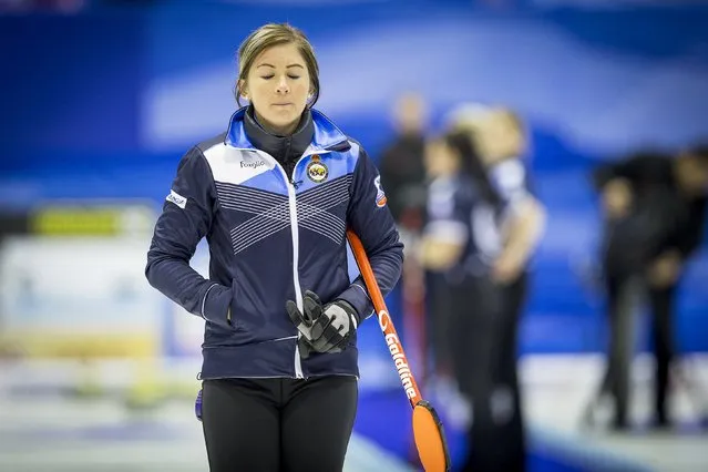 Scotland's skip Eve Muirhead reacts during the finals against Russia at the European Curling Championships in Esbjerg, November 28, 2015. (Photo by Niels Husted/Reuters/Scanpix Denmark)