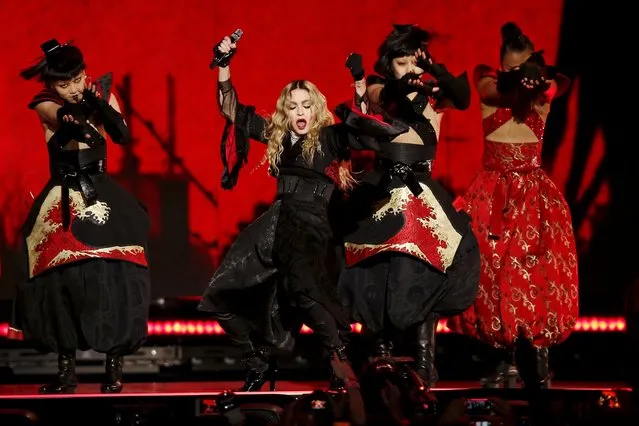 Singer Madonna performs during her concert at the AccorHotels Arena in Paris, France, December 9, 2015, on her Rebel Heart Tour. (Photo by Benoit Tessier/Reuters)