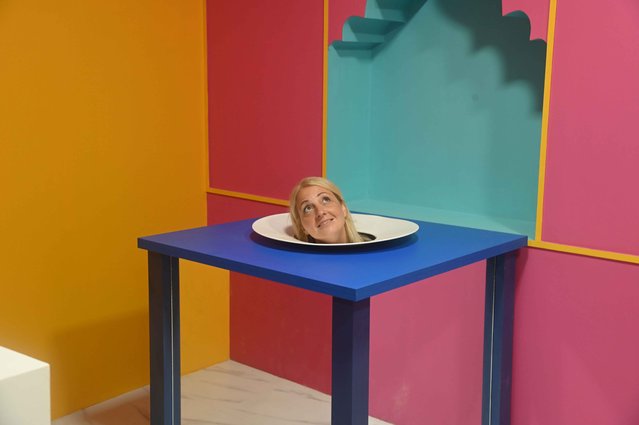 Nadia Roditi Chief Operating Officer takes part in an installation inside the newly opened Museum of Illusions in Mumbai on October 3, 2024. The Paradox Museum, founded in 2022 by Miltos Kambourides and Sakis Tanimanidis, is known for merging art, science, and optical illusions to create an engaging experience for visitors. (Photo by Deep Nair/ZUMA Press Wire/Rex Features/Shutterstock)