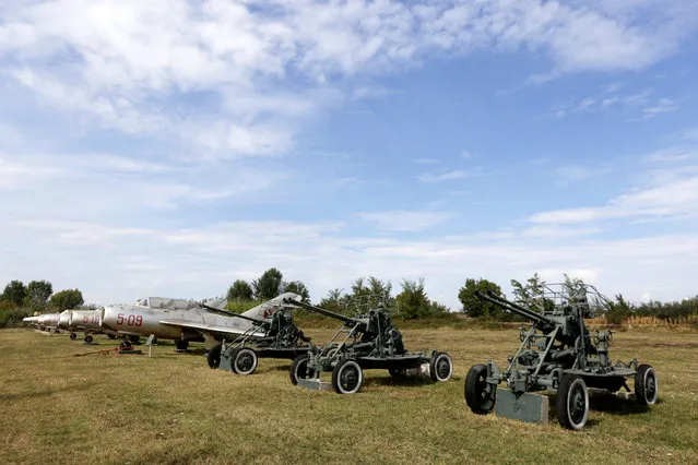 Old Albanian military vehicles are pictured at Kucova Air Base in Kucova, Albania on October 3, 2018. (Photo by Florion Goga/Reuters)