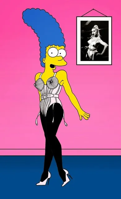 Marge Simpson as Madonna. Madonna's Iconic Jean-Paul Gaultier Corset, Blond Ambition World Tour 1990.