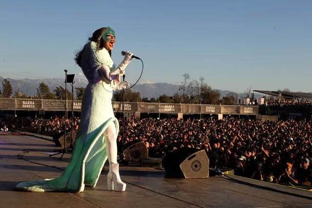 Icelandic singer-songwriter Björk performs onstage as part of Primavera Sound Festival 2022 on November 13, 2022 in Santiago, Chile. (Photo by Santiago Felipe/Getty Images for ABA)
