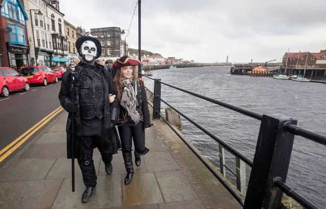 People attend the Whitby Goth Weekend in Whitby, Yorkshire, where Bram Stoker found some of his inspiration for “Dracula” after staying in the town in 1890 in Whitby, United Kingdom on October 29, 2017. (Photo by Danny Lawson/PA Images via Getty Images)
