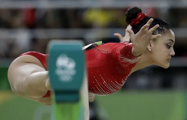 United States' Lauren Hernandez performs on the balance beam during the artistic gymnastics women's apparatus final at the 2016 Summer Olympics in Rio de Janeiro, Brazil, Monday, August 15, 2016. (Photo by Julio Cortez/AP Photo)
