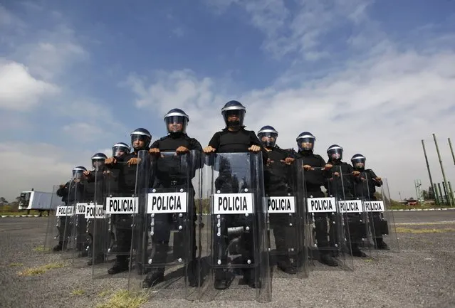 Members of the Task Force for Mexico City pose for a photograph at their base in Mexico City October 15, 2014. (Photo by Claudia Daut/Reuters)