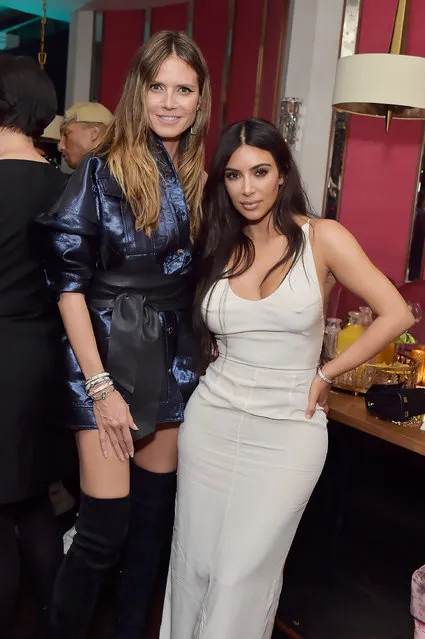 Heidi Klum (L) and Kim Kardashian West attend Lorraine Schwartz launches The Eye Bangle a new addition to her signature Against Evil Eye Collection at Delilah on March 13, 2018 in West Hollywood, California. (Photo by Stefanie Keenan/Getty Images for Lorraine Schwartz)