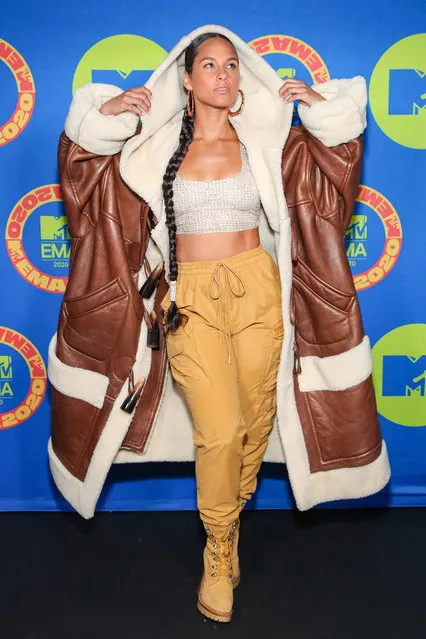 In this image released on November 08, American singer-songwriter Alicia Keys poses ahead of the MTV EMA's 2020 on November 01, 2020 in Los Angeles, California. The MTV EMA's aired on November 08, 2020. (Photo by Rich Fury/Getty Images for MTV)