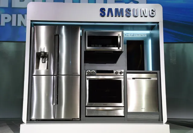Samsung's Chef Collection appliances are displayed during a press event for Samsung at the Mandalay Bay Convention Center for the 2015 International CES on January 5, 2015 in Las Vegas, Nevada. CES, the world's largest annual consumer technology trade show, runs from January 6-9 and is expected to feature 3,600 exhibitors showing off their latest products and services to about 150,000 attendees. (Photo by Ethan Miller/Getty Images)