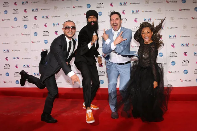 Hip-hop group L-Fresh The Lion arrive for the 30th Annual ARIA Awards 2016 at The Star on November 23, 2016 in Sydney, Australia. (Photo by Caroline McCredie/Getty Images)