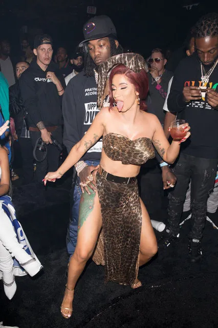 Cardi B and Offset are both spotted together celebration the album release for Quavo Huncho in Los Angeles on October 12, 2018. (Photo by Splash News and Pictures)
