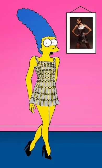 Marge Simpson in Paco Rabanne Metal Dresses.