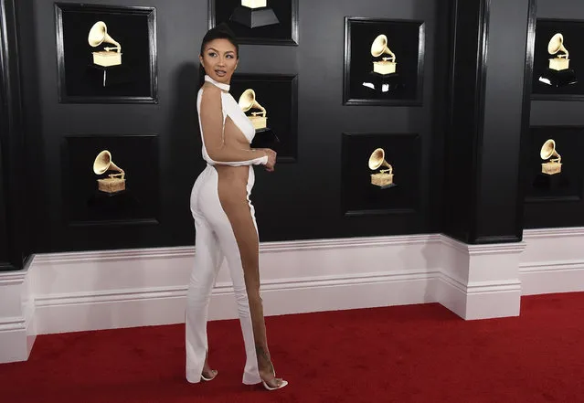 Jeannie Mai arrives at the 61st annual Grammy Awards at the Staples Center on Sunday, February 10, 2019, in Los Angeles. (Photo by Jordan Strauss/Invision/AP Photo)