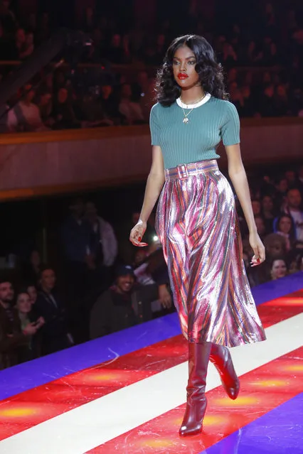 A model wears a creation as part of the Tommy Now ready to wear Fall-Winter 2019-2020 collection, that was presented in Paris, Saturday, March 2, 2019. (Photo by Michel Euler/AP Photo)