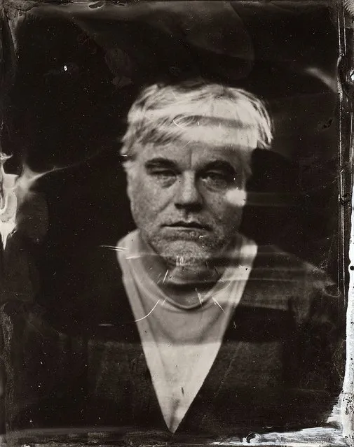 Philip Seymour Hoffman  poses for a tintype (wet collodion) portrait at The Collective and Gibson Lounge Powered by CEG, during the 2014 Sundance Film Festival in Park City, Utah. (Photo by Victoria Will/AP Photo/Invision)