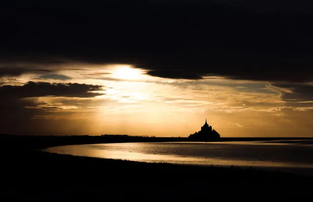 This photograph taken on March 10, 2024 shows the French landmark and UNESCO World Heritage site Mont Saint-Michel in Normandy, northwestern France. (Photo by Charly Triballeau/AFP Photo)