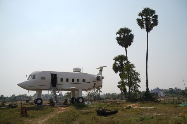 The “airplane house” built by Chrach Pov is seen in Siem Reap province, Cambodia on February 2, 2023. (Photo by Cindy Liu/Reuters)