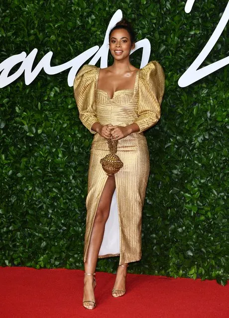 Rochelle Humes arrives at The Fashion Awards 2019 held at Royal Albert Hall on December 02, 2019 in London, England. (Photo by Goff Photos)