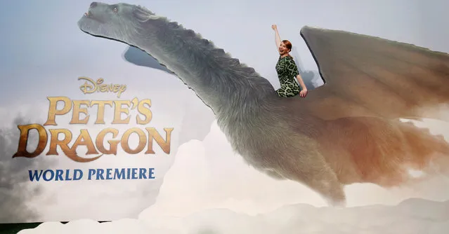 Cast member Bryce Dallas Howard poses at the premiere of the movie “Pete's Dragon” at El Capitan theatre in Hollywood, California, U.S. August 8, 2016. (Photo by Mario Anzuoni/Reuters)