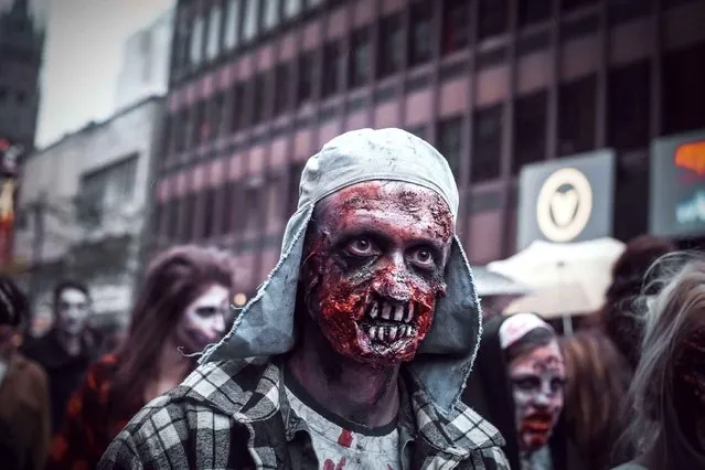 Zombie Walk in Montreal, Canada, on October 19, 2014. (Photo by Philippe Nguyen/NEWSCOM/SIPA Press)