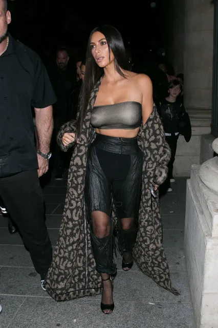 Kim Kardashian West leaves the “Off White” fashion show as part of the Paris Fashion Week on September 29, 2016 in Paris, France. (Photo by Marc Piasecki/GC Images)
