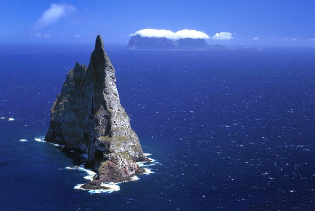Balls Pyramid – The worlds tallest sea stack, at 562 metres, in Lord Howe Island, New South Wales, Australia. (Photo by Jean Paul Ferrero/Ardea/Caters News)