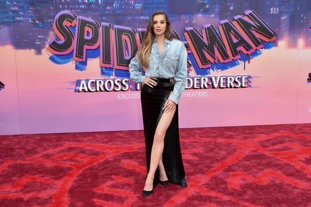 American actress and singer Hailee Steinfeld arrives at the world premiere of “Spider-Man: Across The Spider-verse” on Tuesday, May 30, 2023, at the Regency Village Theatre in Los Angeles. (Photo by Richard Shotwell/Invision/AP Photo)