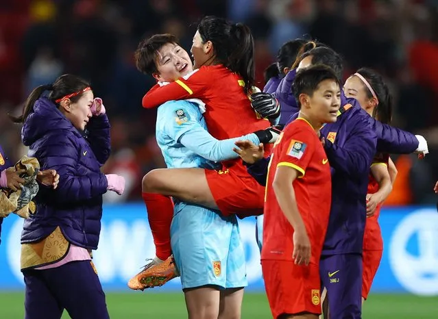 Zhu Yu of China PR celebrates victory with her teammates following the FIFA Women's World Cup Australia & New Zealand 2023 Group D match between China and Haiti at Hindmarsh Stadium on July 28, 2023 in Adelaide, Australia. (Photo by Hannah Mckay/Reuters)