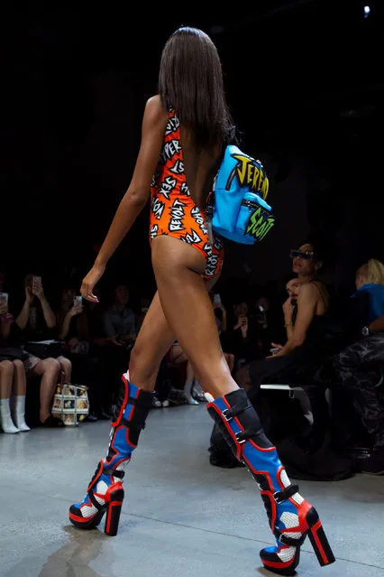 A model presents a creation from the Jeremy Scott Spring/Summer 2019 collection during New York Fashion Week in the Manhattan borough of New York City, U.S., September 6, 2018. (Photo by Caitlin Ochs/Reuters)