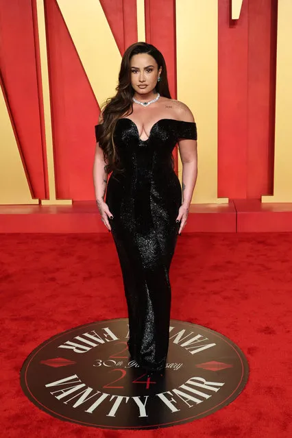 American singer-songwriter Demi Lovato attends the 2024 Vanity Fair Oscar Party Hosted By Radhika Jones at Wallis Annenberg Center for the Performing Arts on March 10, 2024 in Beverly Hills, California. (Photo by Jamie McCarthy/WireImage)
