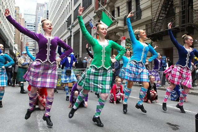 The Tartan Day Parade, celebrating everything Scottish, marched up NYC's 6th Avenue on April 6, 2024 with Scottish Actor Dougray Scott as the 2024 Grand Marshall. (Photo by Jennifer Mitchell/Splash News and Pictures)