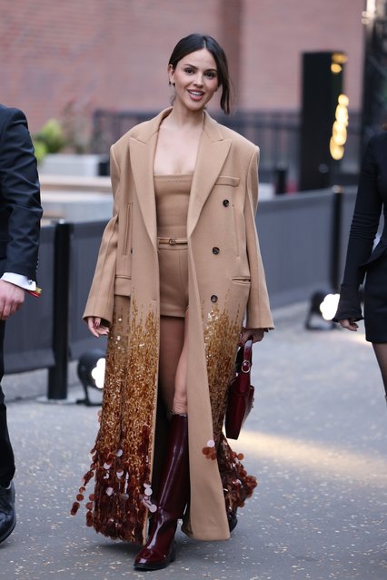Mexican actress and singer Eiza González arrives for Gucci - Cruise Show 2025 at Tate Modern on May 13, 2024 in London, England. (Photo by Neil Mockford/GC Images)