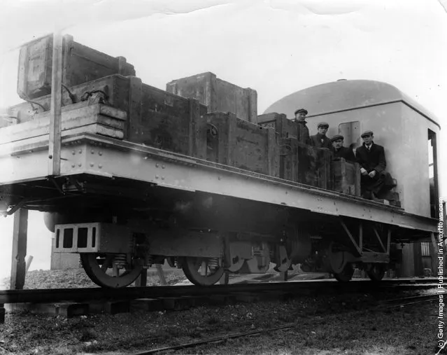 1910:  A demonstration of the Brennan Mono-rail, designed by Louis Brennan