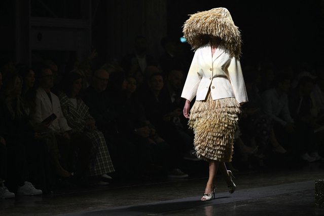 A model walks the runway during the Antonio Marras collection show at Milan's Fashion Week Womenswear Spring / Summer 2025, on September 18, 2024 in Milan. (Photo by Marco Bertorello/AFP Photo)