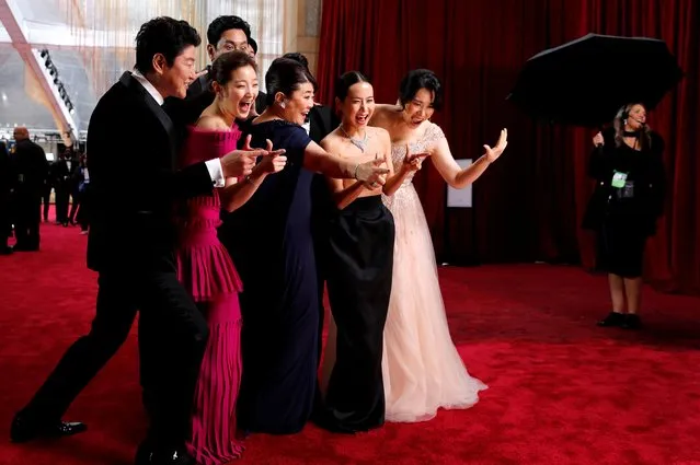 The cast of “Parasite” poses on the red carpet during the Oscars arrivals at the 92nd Academy Awards in Hollywood, Los Angeles, California, U.S., February 9, 2020. (Photo by Mike Blake/Reuters)
