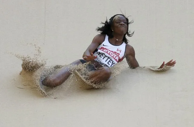 Christabel Nettey of Canada competes in the women's long jump qualifying round during the 15th IAAF World Championships at the National Stadium in Beijing, China, August 27, 2015. (Photo by Dylan Martinez/Reuters)