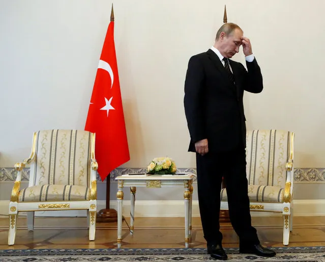 Russian President Vladimir Putin attends a meeting with Turkish President Tayyip Erdogan in St. Petersburg, Russia, August 9, 2016. (Photo by Sergei Karpukhin/Reuters)