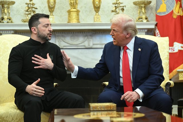 US President Donald Trump and Ukraine's President Volodymyr Zelensky meet in the Oval Office of the White House in Washington, DC, February 28, 2025. Zelensky and Trump openly clashed in the White House on February 28 at a meeting where they were due to sign a deal on sharing Ukraine's mineral riches and discuss a peace deal with Russia. “You're not acting at all thankful. It's not a nice thing”, Trump said. “It's going to be very hard to do business like this”, he added. (Photo by Saul Loeb/AFP Photo)