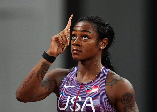 Sha'Carri Richardson of the U.S. during the Women's 100m Round 1 heats on September 13, 2025. (Photo by Aleksandra Szmigiel/Reuters)