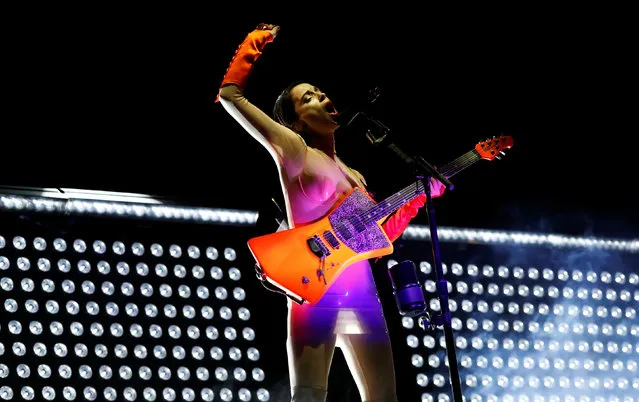 St. Vincent performs at the Coachella Valley Music and Arts Festival in Indio, California, U.S., April 13, 2018. (Photo by Mario Anzuoni/Reuters)