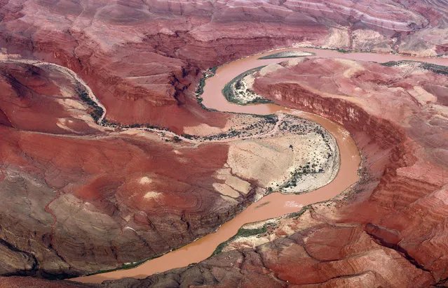 Colorado River, Grand Canyon, Arizona shot from the air. (Photo by Jassen Todorov/Caters News)