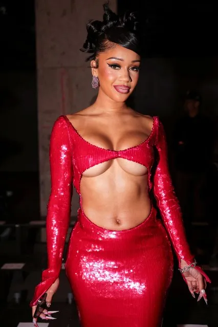 American rapper Saweetie attends the LaQuan Smith Spring Summer 2024 collection show during New York Fashion Week, in New York City, U.S., September 11, 2023. (Photo by Caitlin Ochs/Reuters)