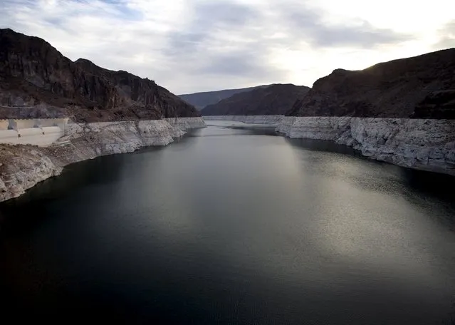 The depleted water level caused by a prolonged drought in the Western United States can be seen on Lake Mead in Nevada May 6, 2015. (Photo by Mike Blake/Reuters)