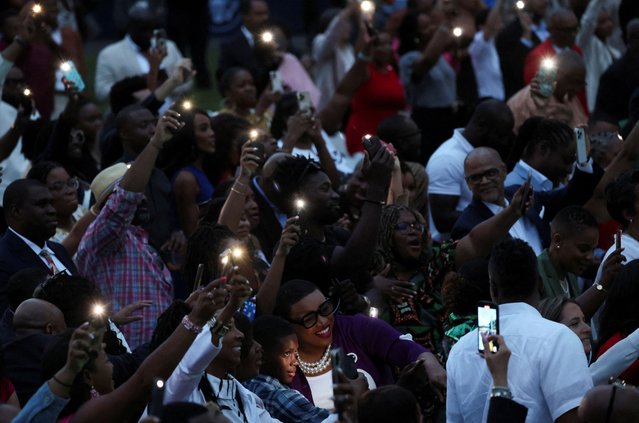 Attendees dance as Doug E. Fresh performs during a Juneteenth concert hosted by U.S. President Joe Biden on the South Lawn at the White House in Washington, D.C. on June 10, 2024. (Photo by Leah Millis/Reuters)