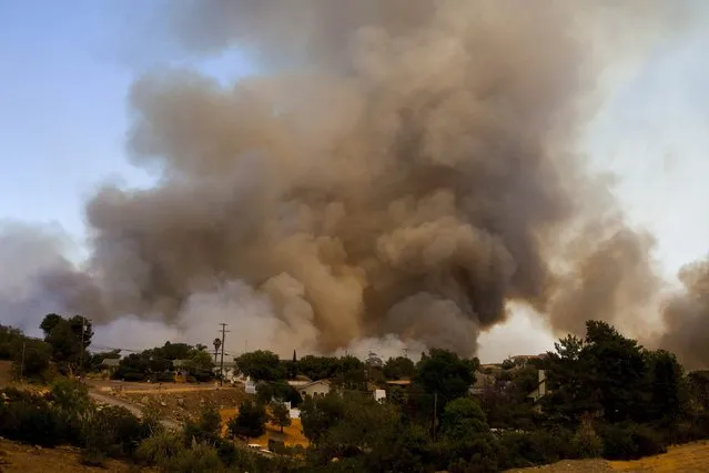 The Cocos Fire rages in San Marcos, California May 15, 2014. (Photo by Sam Hodgson/Reuters)