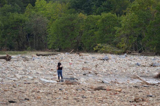 The place where the Jet Broadcasting radio station once stood in Erwin, Tennessee, U.S., September 29, 2024. The entire building of the station was swept away in the flood waters caused by Tropical Storm Helene.  Saul Young/The Knoxville News-Sentinel/USA TODAY Network via Reuters)