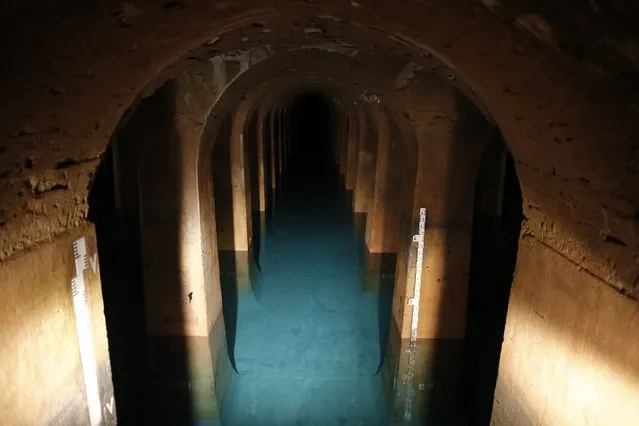 A general view shows the Reservoir Montsouris, a large supply of drinking water, located in the 14th district of Paris during a press visit, September 9, 2014. Built in the 19th century, the “cathedral of water” located in the south of the capital is one of the five largest water reservoirs in Paris and has a capacity of  203,000 m3 of water. It will be open to the public during the 31st European heritage days event “Journees europeennes du Patrimoine”, on September 20 and 21, 2014. (Photo by Christian Hartmann/Reuters)